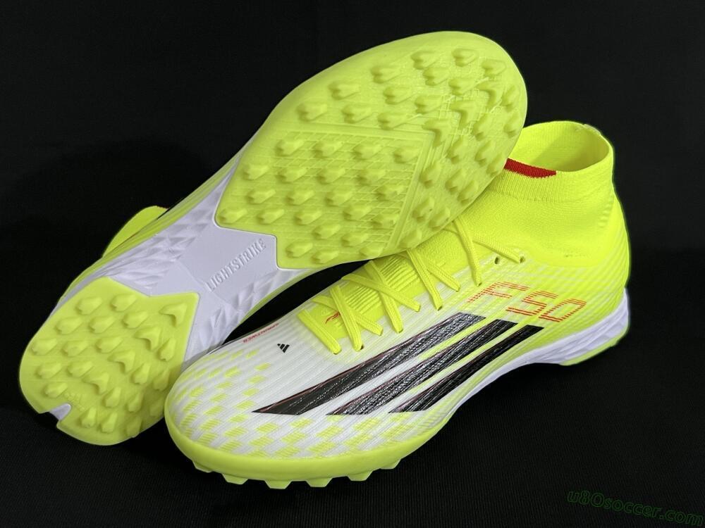 Adidas F50 Elite Mid TF Artificial Turf Soccer Shoes - Yellow/Black/Red