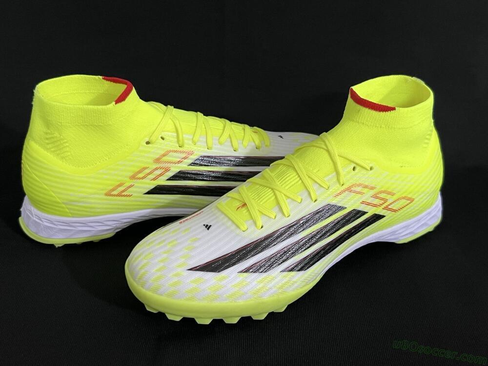 Adidas F50 Elite Mid TF Artificial Turf Soccer Shoes - Yellow/Black/Red