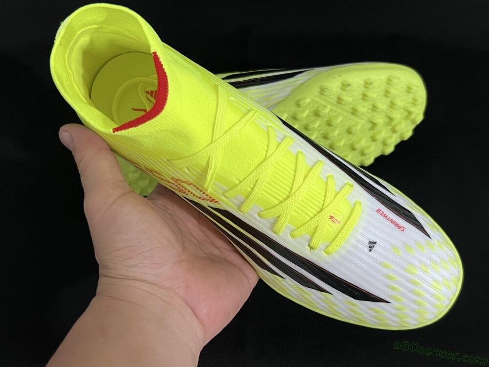 Adidas F50 Elite Mid TF Artificial Turf Soccer Shoes - Yellow/Black/Red