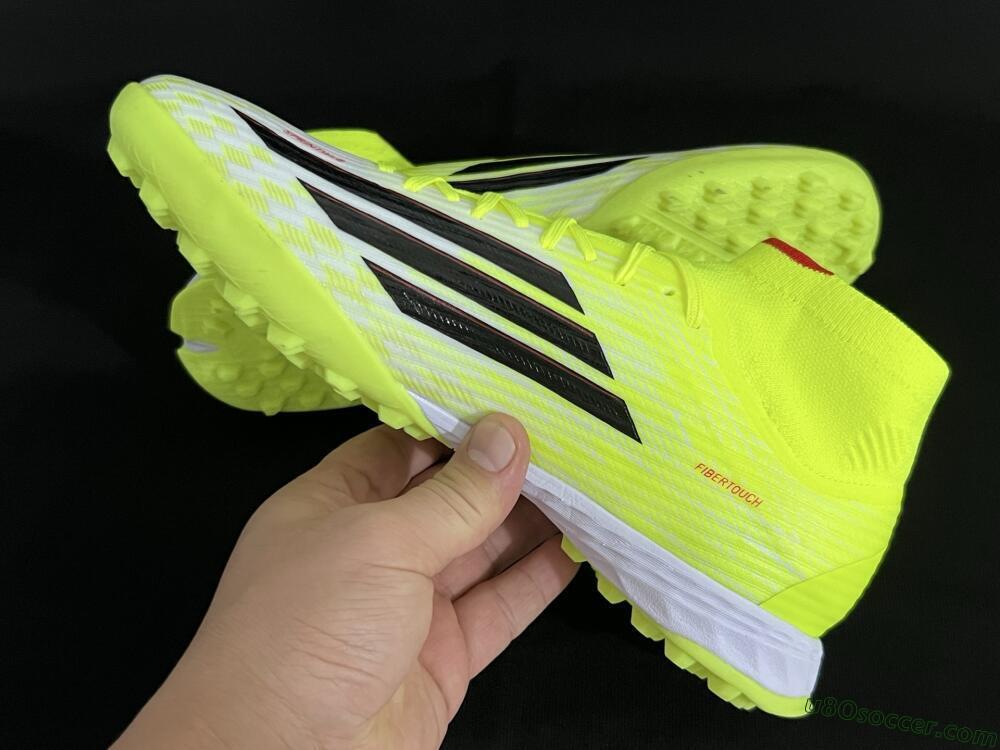 Adidas F50 Elite Mid TF Artificial Turf Soccer Shoes - Yellow/Black/Red