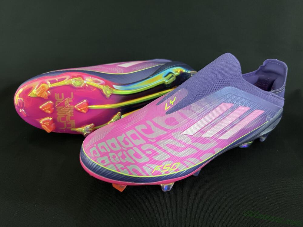 Adidas F50+ Elite Laceless FG Firm Ground Soccer Cleats - Pink/Yellow/Purple