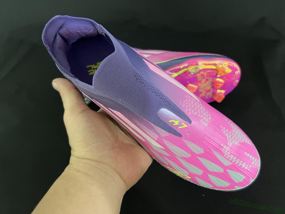 Adidas F50+ Elite Laceless FG Firm Ground Soccer Cleats - Pink/Yellow/Purple