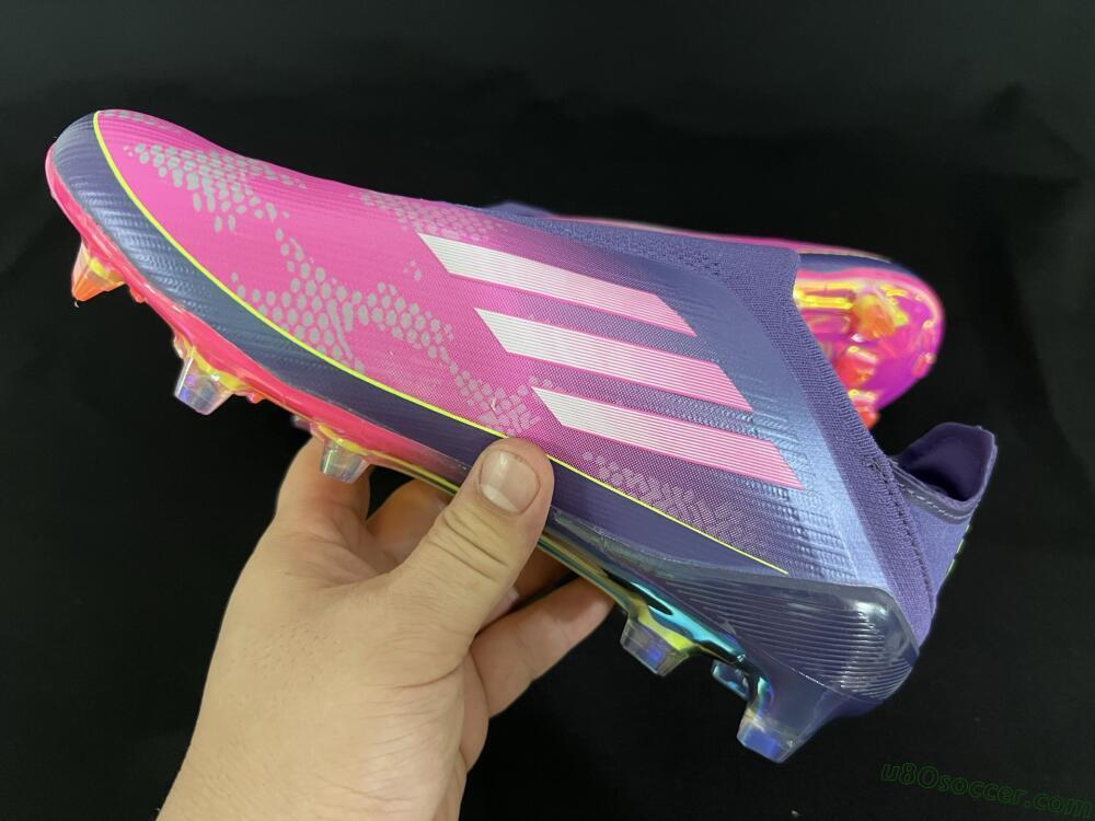 Adidas F50+ Elite Laceless FG Firm Ground Soccer Cleats - Pink/Yellow/Purple
