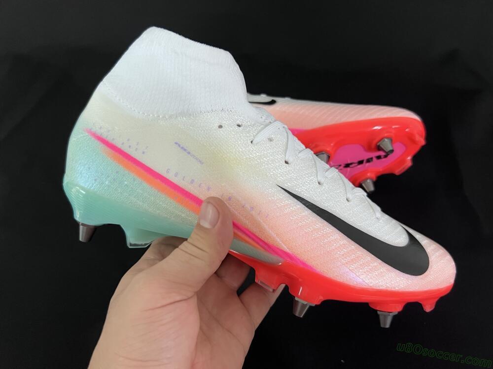 Nike Air Zoom Mercurial Superfly 10 Elite SG Soft Ground Soccer Cleats - White/Jade/Pink