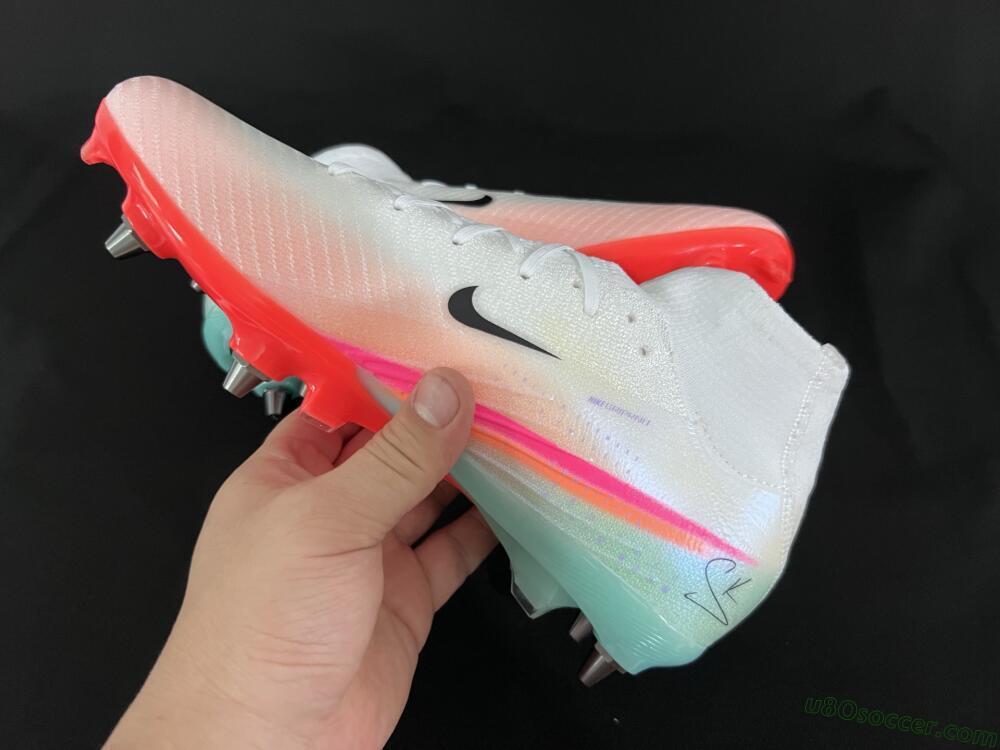 Nike Air Zoom Mercurial Superfly 10 Elite SG Soft Ground Soccer Cleats - White/Jade/Pink