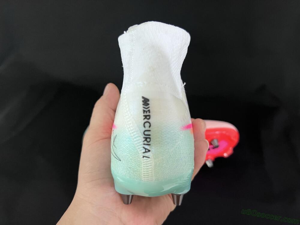 Nike Air Zoom Mercurial Superfly 10 Elite SG Soft Ground Soccer Cleats - White/Jade/Pink