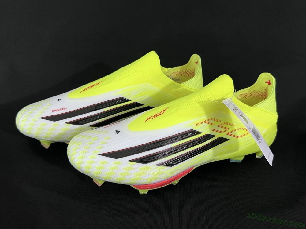 Adidas F50+ Elite Lightstrike Pro Laceless FG Firm Ground Soccer Cleats - Yellow/Black/Red