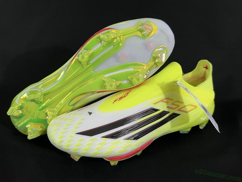 Adidas F50+ Elite Lightstrike Pro Laceless FG Firm Ground Soccer Cleats - Yellow/Black/Red