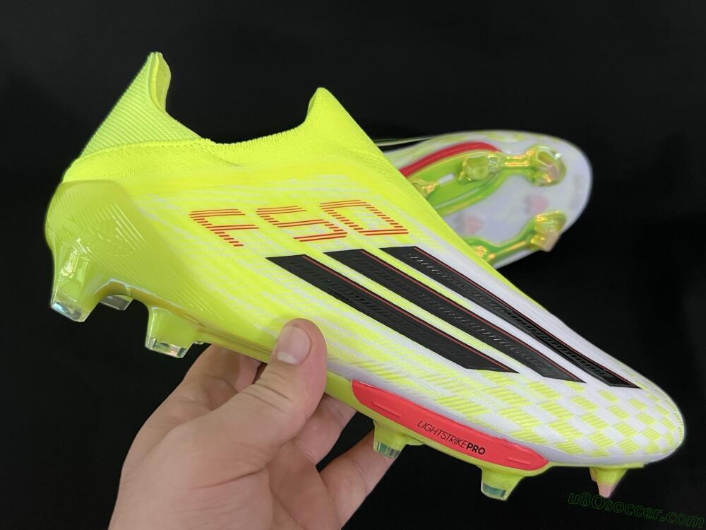 Adidas F50+ Elite Lightstrike Pro Laceless FG Firm Ground Soccer Cleats - Yellow/Black/Red