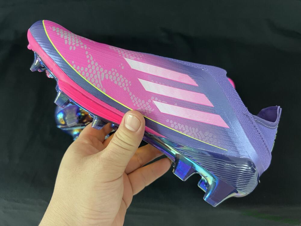 Adidas F50+ Lightstrike Pro Laceless FG Firm Ground Soccer Cleats - Pink/Yellow/Purple