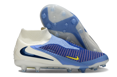 Nike Phantom 6 High Elite AG Artificial Grass Soccer Cleats - Blue/White/Black