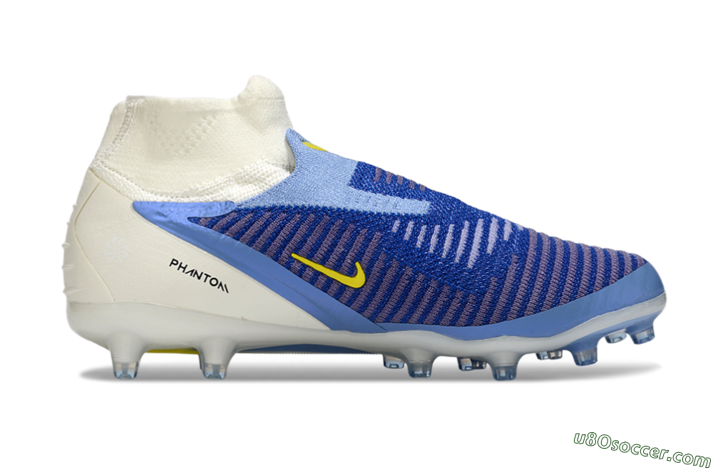 Nike Phantom 6 High Elite AG Artificial Grass Soccer Cleats - Blue/White/Black 7