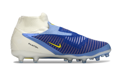Nike Phantom 6 High Elite AG Artificial Grass Soccer Cleats - Blue/White/Black
