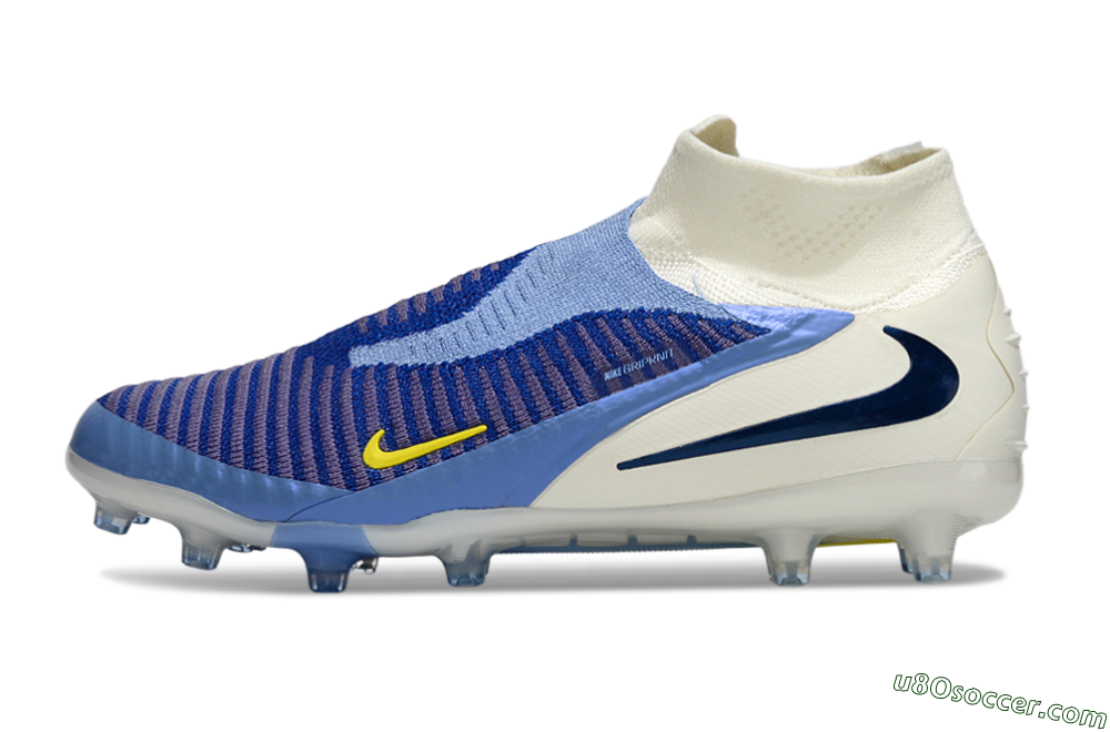 Nike Phantom 6 High Elite AG Artificial Grass Soccer Cleats - Blue/White/Black 2