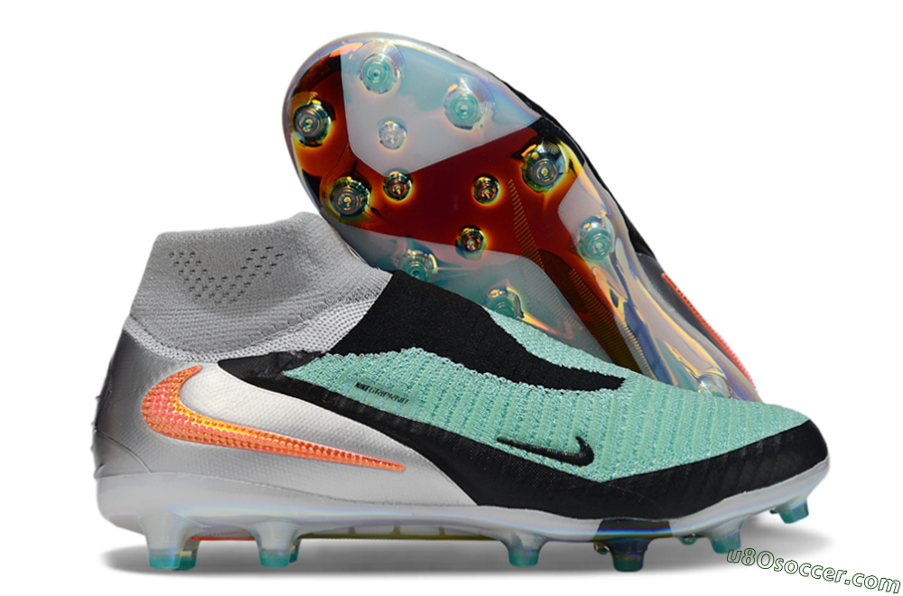 Nike Phantom 6 High Elite AG Artificial Grass Soccer Cleats - Jade/Black/Silver 1