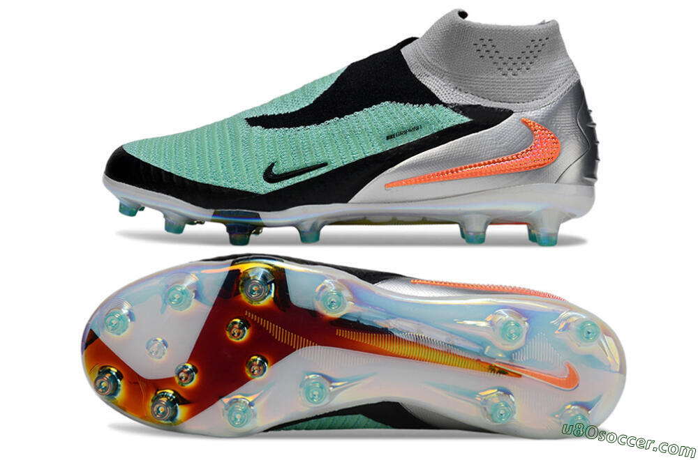 Nike Phantom 6 High Elite AG Artificial Grass Soccer Cleats - Jade/Black/Silver 0
