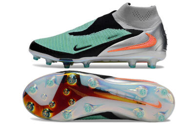 Nike Phantom 6 High Elite AG Artificial Grass Soccer Cleats - Jade/Black/Silver