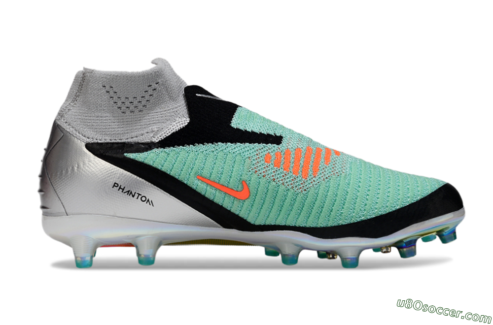 Nike Phantom 6 High Elite AG Artificial Grass Soccer Cleats - Jade/Black/Silver 7