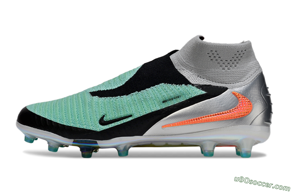 Nike Phantom 6 High Elite AG Artificial Grass Soccer Cleats - Jade/Black/Silver 2