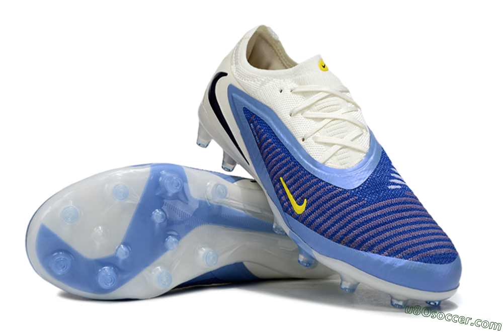 Nike Phantom 6 Low Elite AG Artificial Grass Soccer Cleats - Blue/White/Black 3