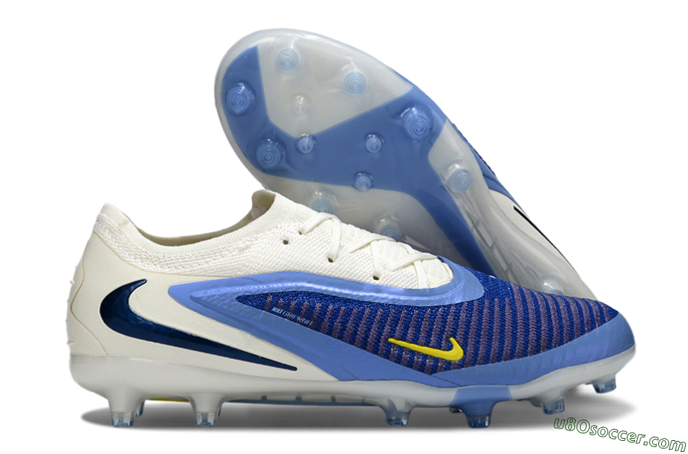 Nike Phantom 6 Low Elite AG Artificial Grass Soccer Cleats - Blue/White/Black 1
