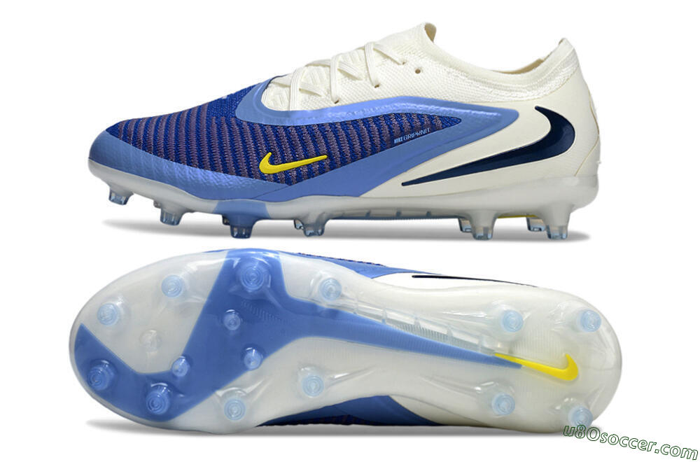 Nike Phantom 6 Low Elite AG Artificial Grass Soccer Cleats - Blue/White/Black 0