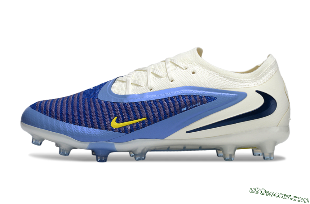Nike Phantom 6 Low Elite AG Artificial Grass Soccer Cleats - Blue/White/Black 2