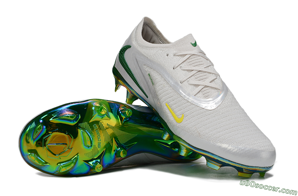 Nike Phantom 6 Low Elite FG Firm Ground Soccer Cleats - White/Silver/Gold 3