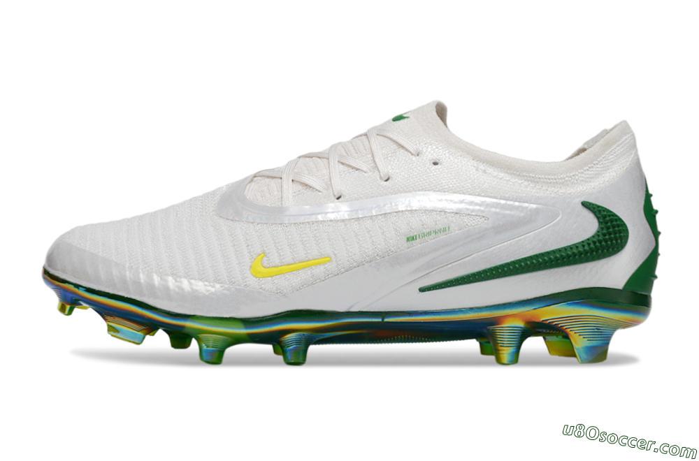 Nike Phantom 6 Low Elite FG Firm Ground Soccer Cleats - White/Silver/Gold 2