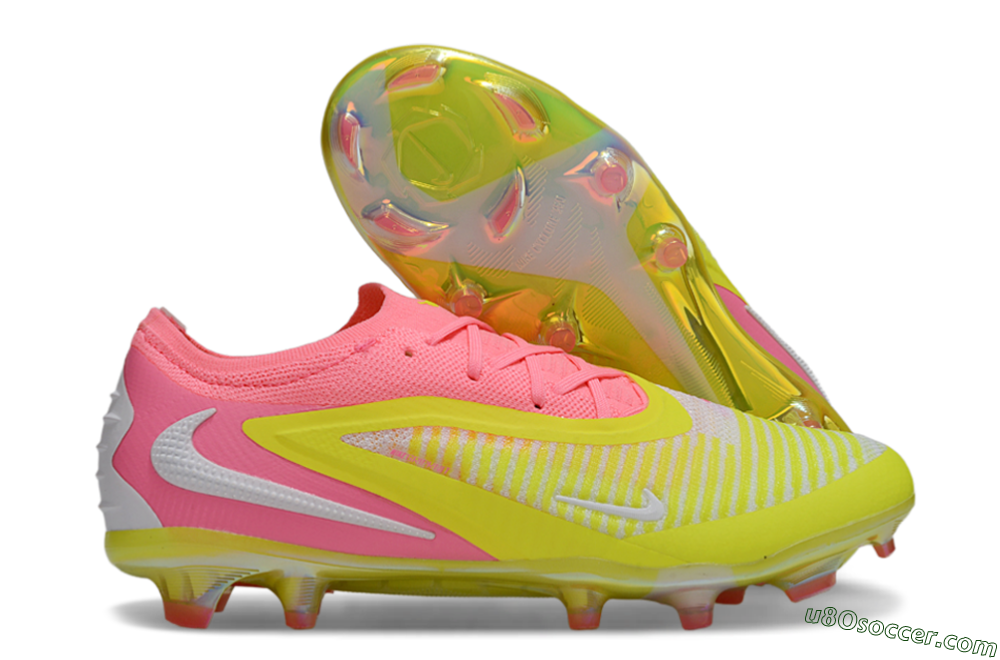 Nike Phantom 6 Low Elite FG Firm Ground Soccer Cleats - Yellow/Pink/White 1