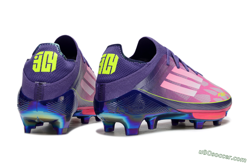 Adidas F50+ Elite Lightstrike Pro FG Firm Ground Soccer Cleats - Pink/Purple/Yellow 6