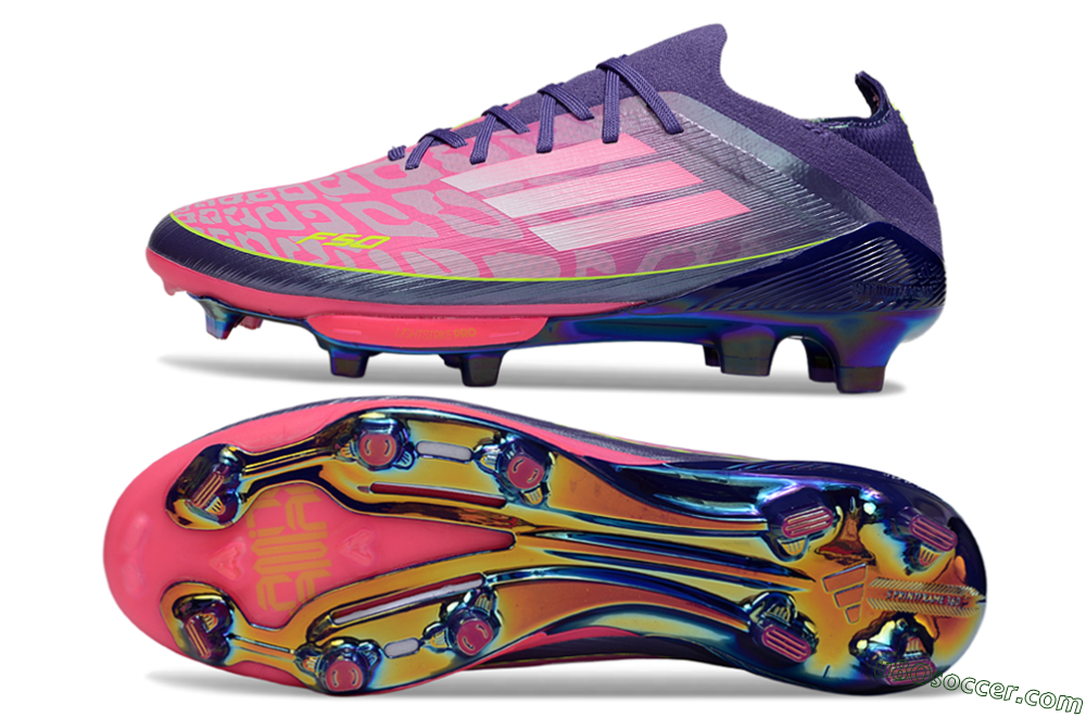 Adidas F50+ Elite Lightstrike Pro FG Firm Ground Soccer Cleats - Pink/Purple/Yellow 0