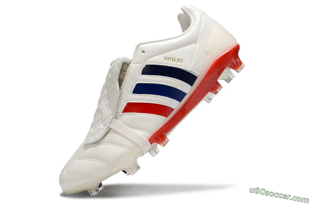 Kith x Adidas Predator Mania Foldover Tongue FG Firm Ground Soccer Cleats - White/Red/Black 5