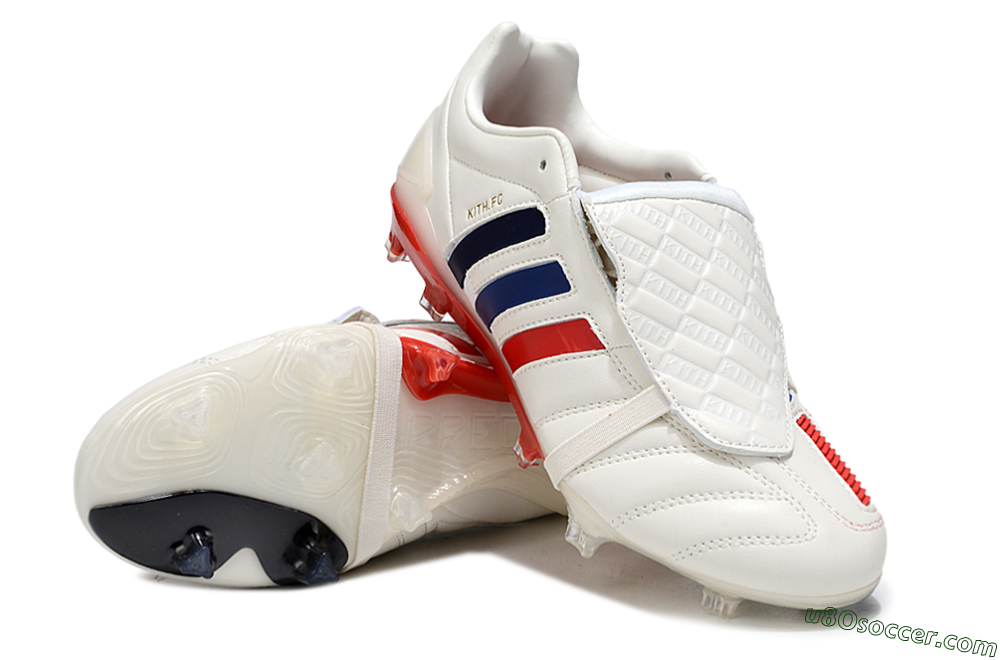 Kith x Adidas Predator Mania Foldover Tongue FG Firm Ground Soccer Cleats - White/Red/Black 3