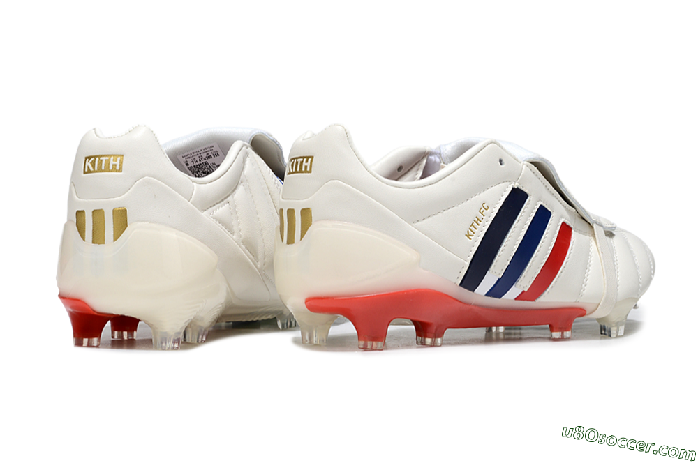 Kith x Adidas Predator Mania Foldover Tongue FG Firm Ground Soccer Cleats - White/Red/Black 6