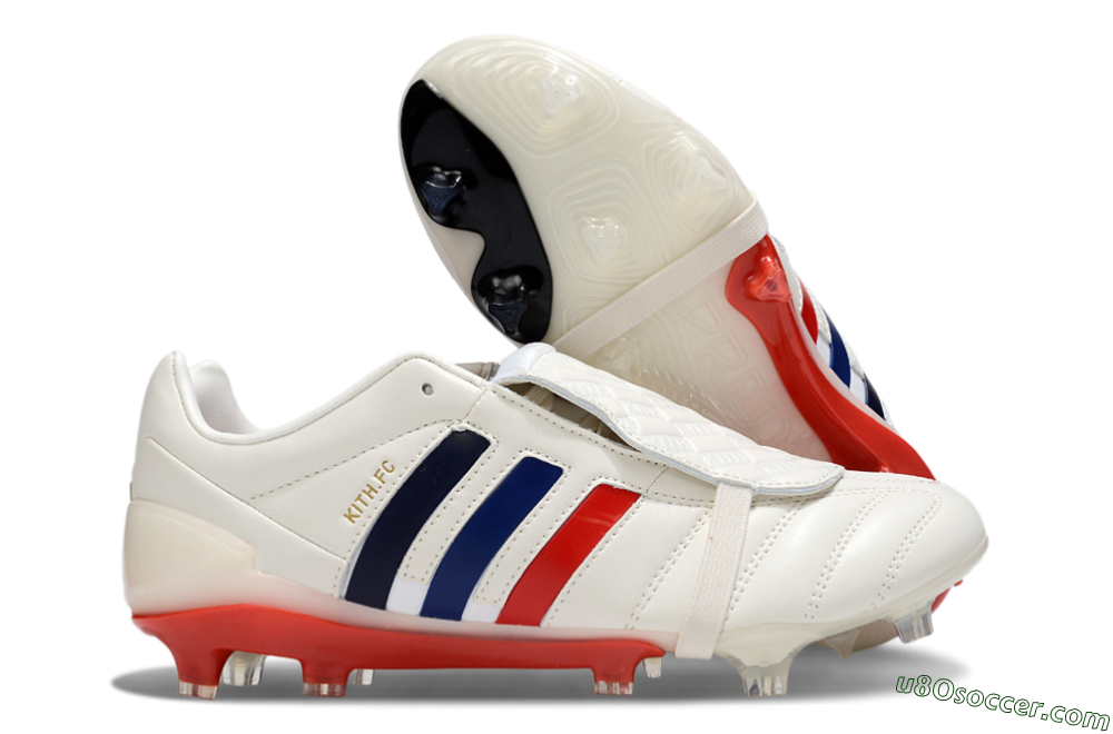 Kith x Adidas Predator Mania Foldover Tongue FG Firm Ground Soccer Cleats - White/Red/Black 1