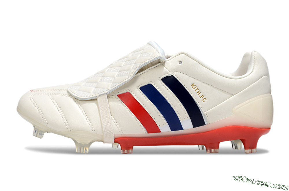 Kith x Adidas Predator Mania Foldover Tongue FG Firm Ground Soccer Cleats - White/Red/Black 2