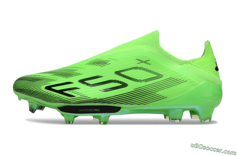 Adidas F50+ Elite Lightstrike Pro Laceless FG Firm Ground Soccer Cleats - Green/Black 2