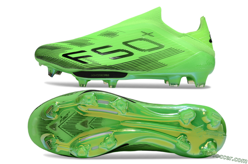 Adidas F50+ Elite Lightstrike Pro Laceless FG Firm Ground Soccer Cleats - Green/Black 0