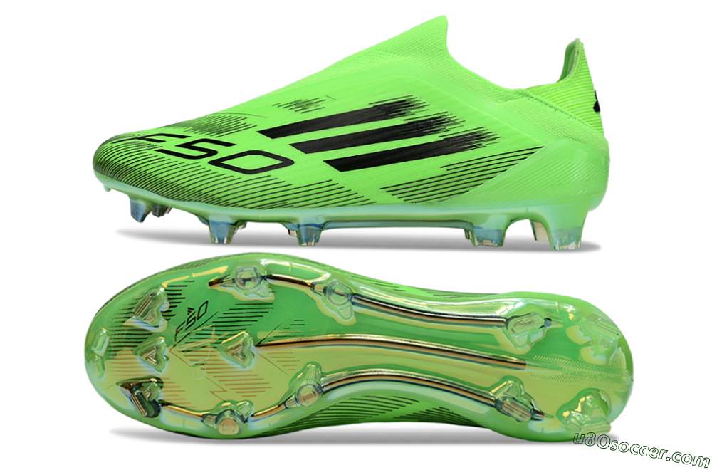 Adidas F50 Elite Laceless FG Firm Ground Soccer Cleats - Green/Black 0
