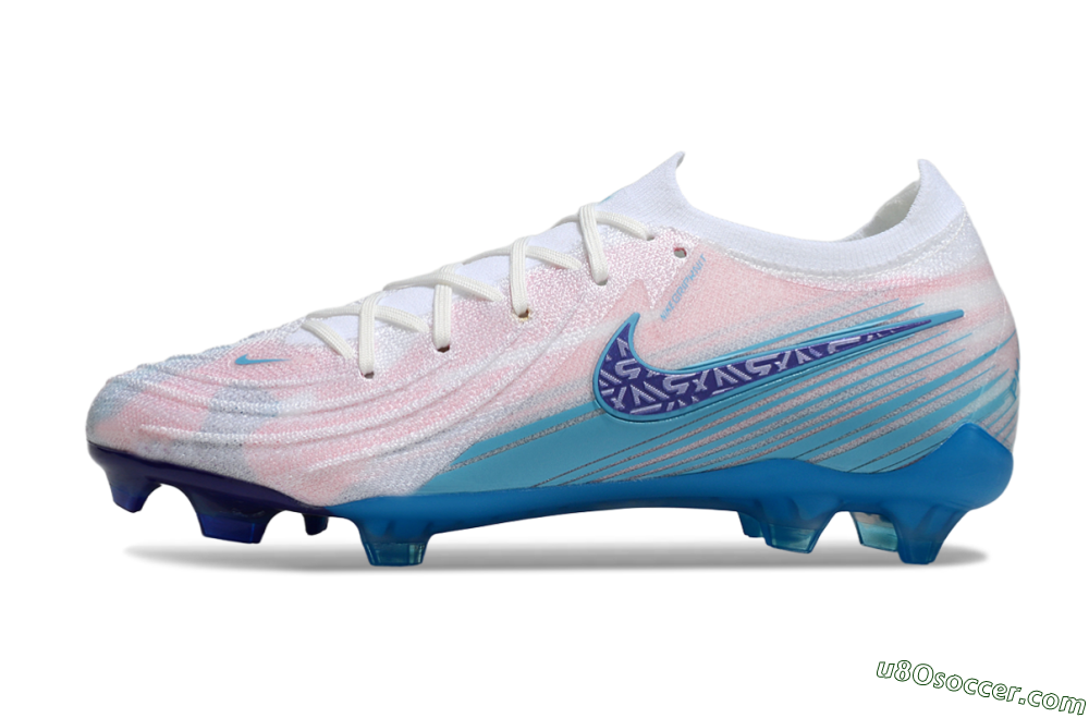 Nike Phantom GX 2 Elite FG Firm Ground Soccer Cleats - White/Pink/Blue 2