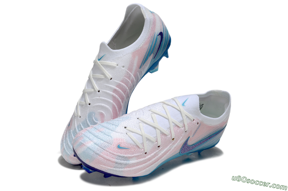 Nike Phantom GX 2 Elite FG Firm Ground Soccer Cleats - White/Pink/Blue 3