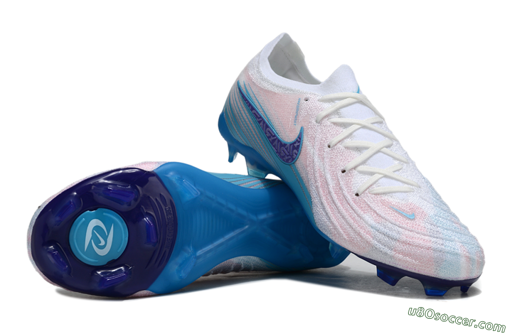 Nike Phantom GX 2 Elite FG Firm Ground Soccer Cleats - White/Pink/Blue 0