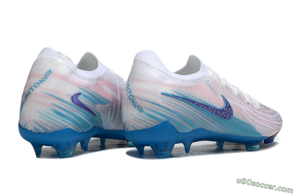 Nike Phantom GX 2 Elite FG Firm Ground Soccer Cleats - White/Pink/Blue 6