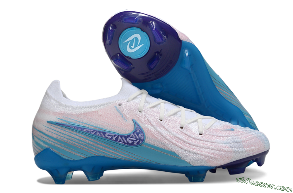 Nike Phantom GX 2 Elite FG Firm Ground Soccer Cleats - White/Pink/Blue 1