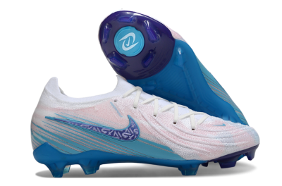 Nike Phantom GX 2 Elite FG Firm Ground Soccer Cleats - White/Pink/Blue