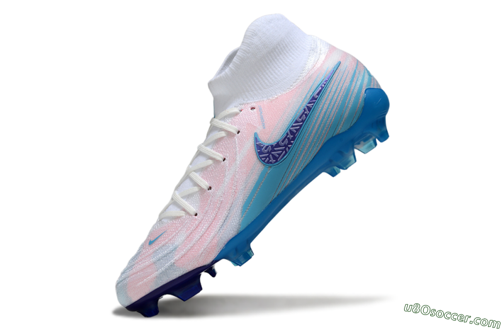 Nike Phantom Luna Elite FG Firm Ground Soccer Cleats - Pink/White/Blue 5