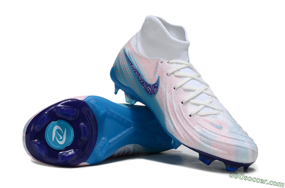 Nike Phantom Luna Elite FG Firm Ground Soccer Cleats - Pink/White/Blue 0