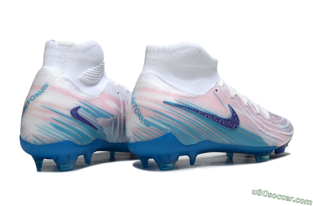 Nike Phantom Luna Elite FG Firm Ground Soccer Cleats - Pink/White/Blue 6