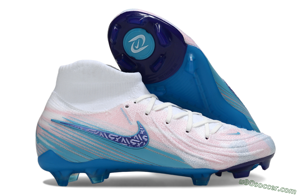 Nike Phantom Luna Elite FG Firm Ground Soccer Cleats - Pink/White/Blue 1